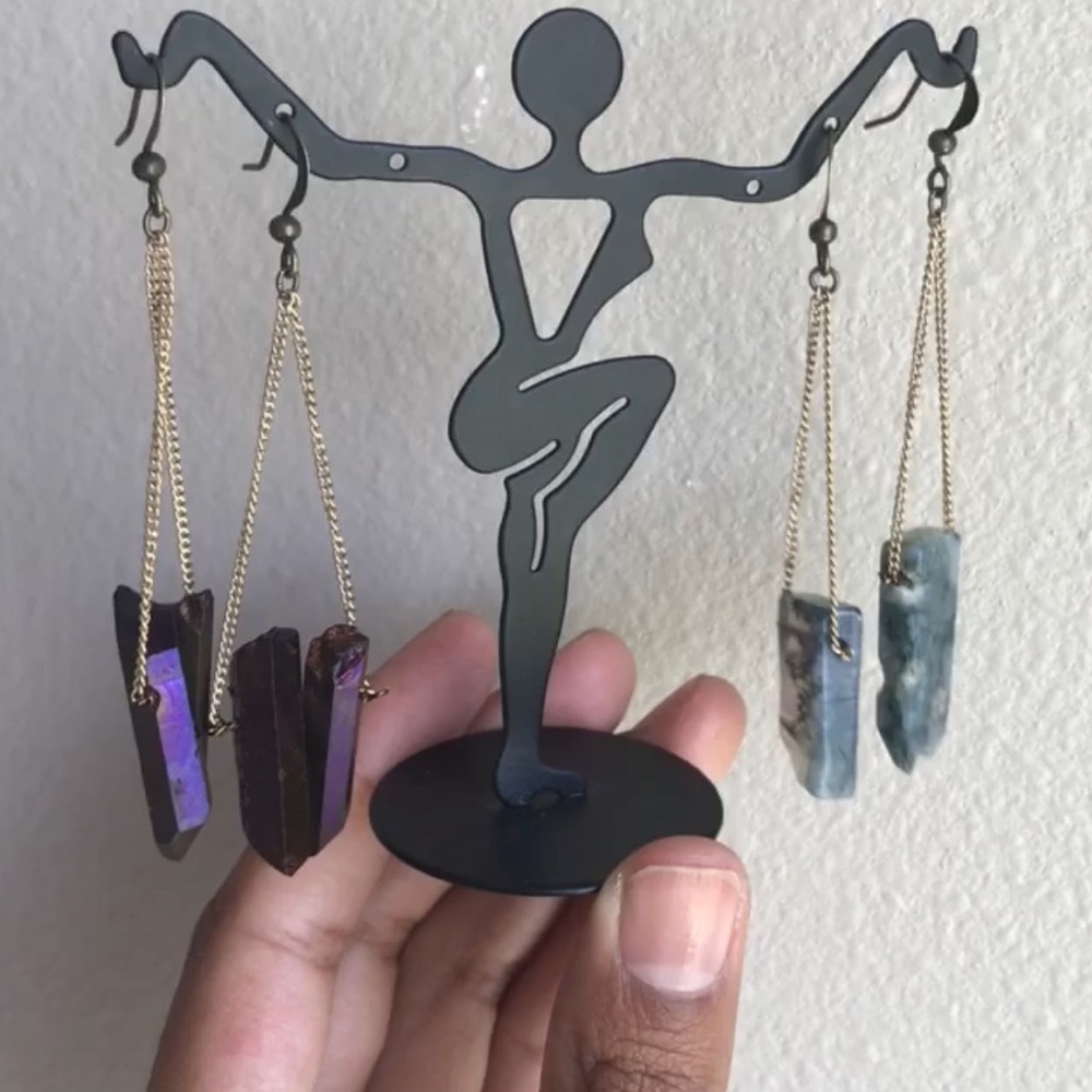 handmade agate/crystal point gemstone jewelry